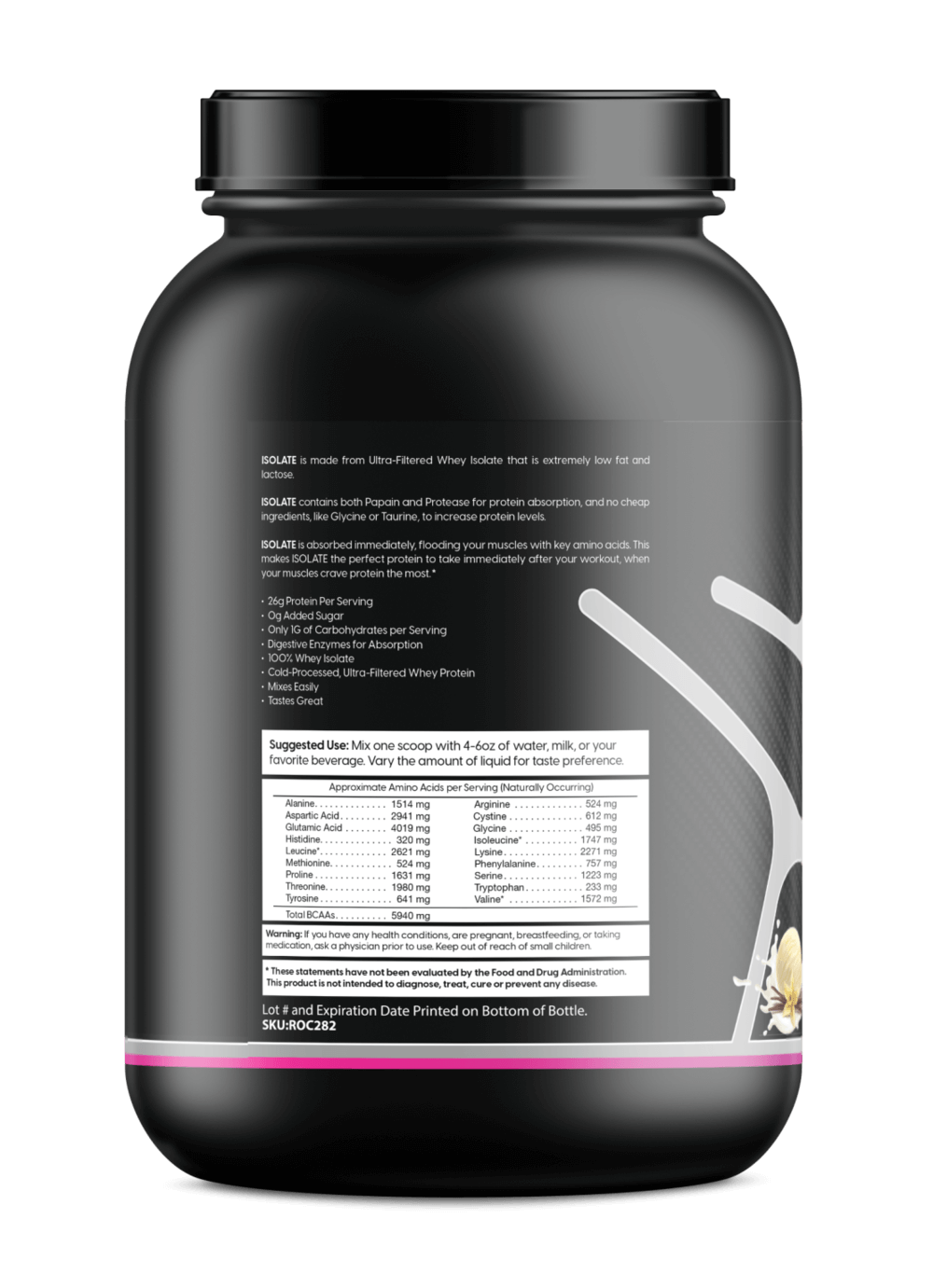Whey Isolate Protein Vanilla 2LB | 26g Protein, Zero Sugar | ONE ZTRIKE by ZNETICS
